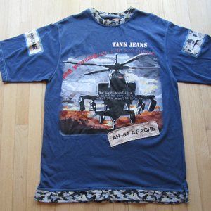 MENS VEEZO SHIRT/SHORT SLEEVE/SIZE XL/TANK JEANS/BLUE/CAMO/HIP HOP!